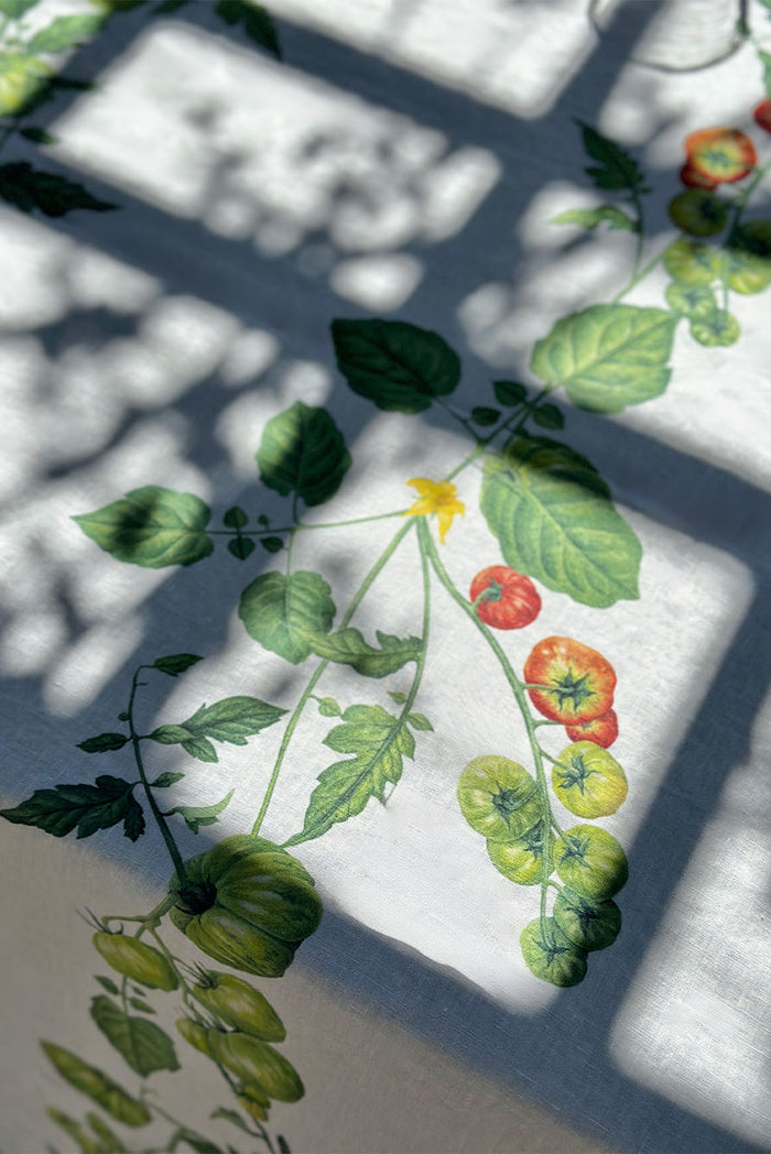 'Tomato Verte' Linen Napkin, 50x50cm